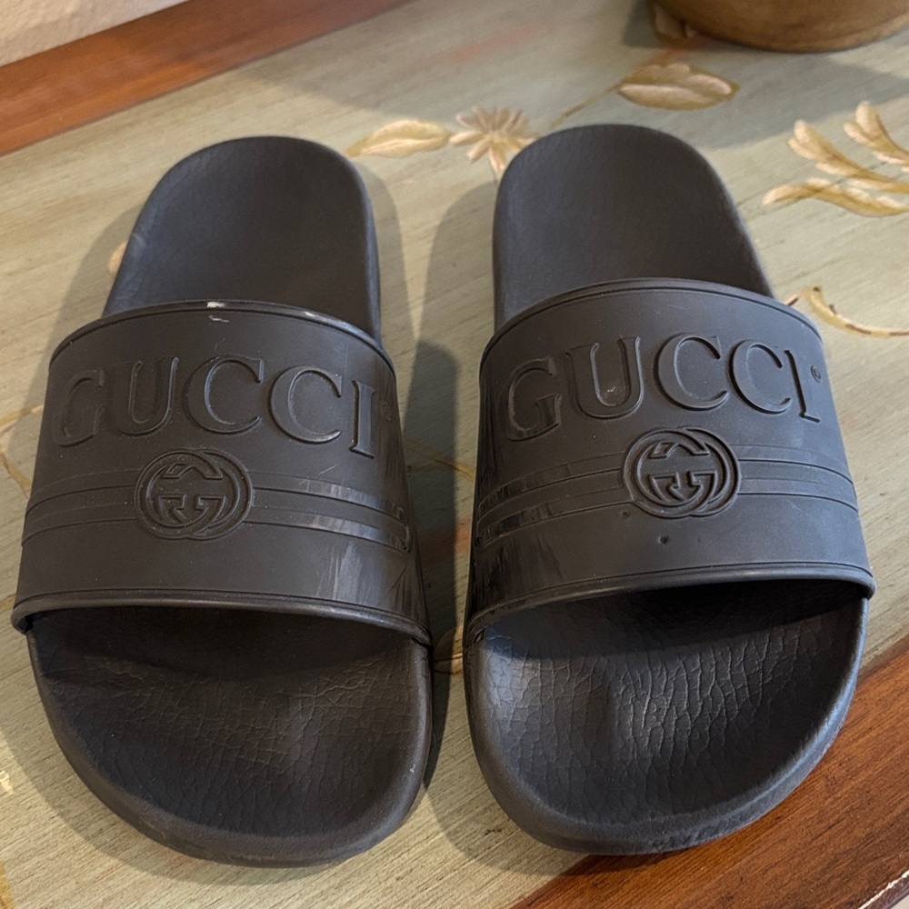 Gucci Dark Gray Men's Slide Sandals
